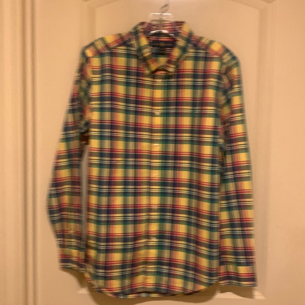 Ralph Lauren Plaid, long sleeve,button down collar shirt